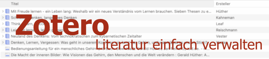 Zotero-Literatur verwalten